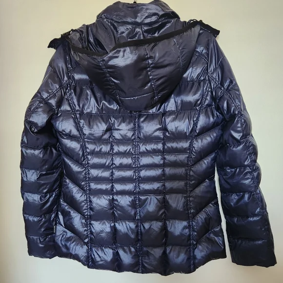 Andrew Marc Women's Shiny Blue Puffer Jacket 650 Fill Power, Size S.  #E05 - Picture 2 of 16